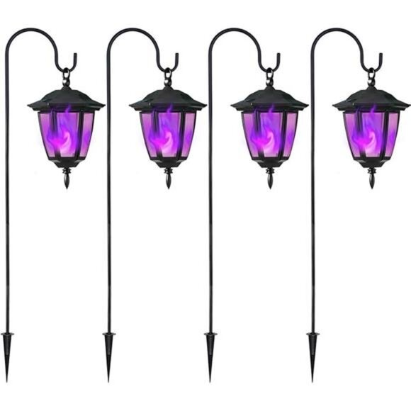 4 Pack Solar Halloween Flame Hanging Lights Outdoor, Flickering Flame - Picture 7 of 7